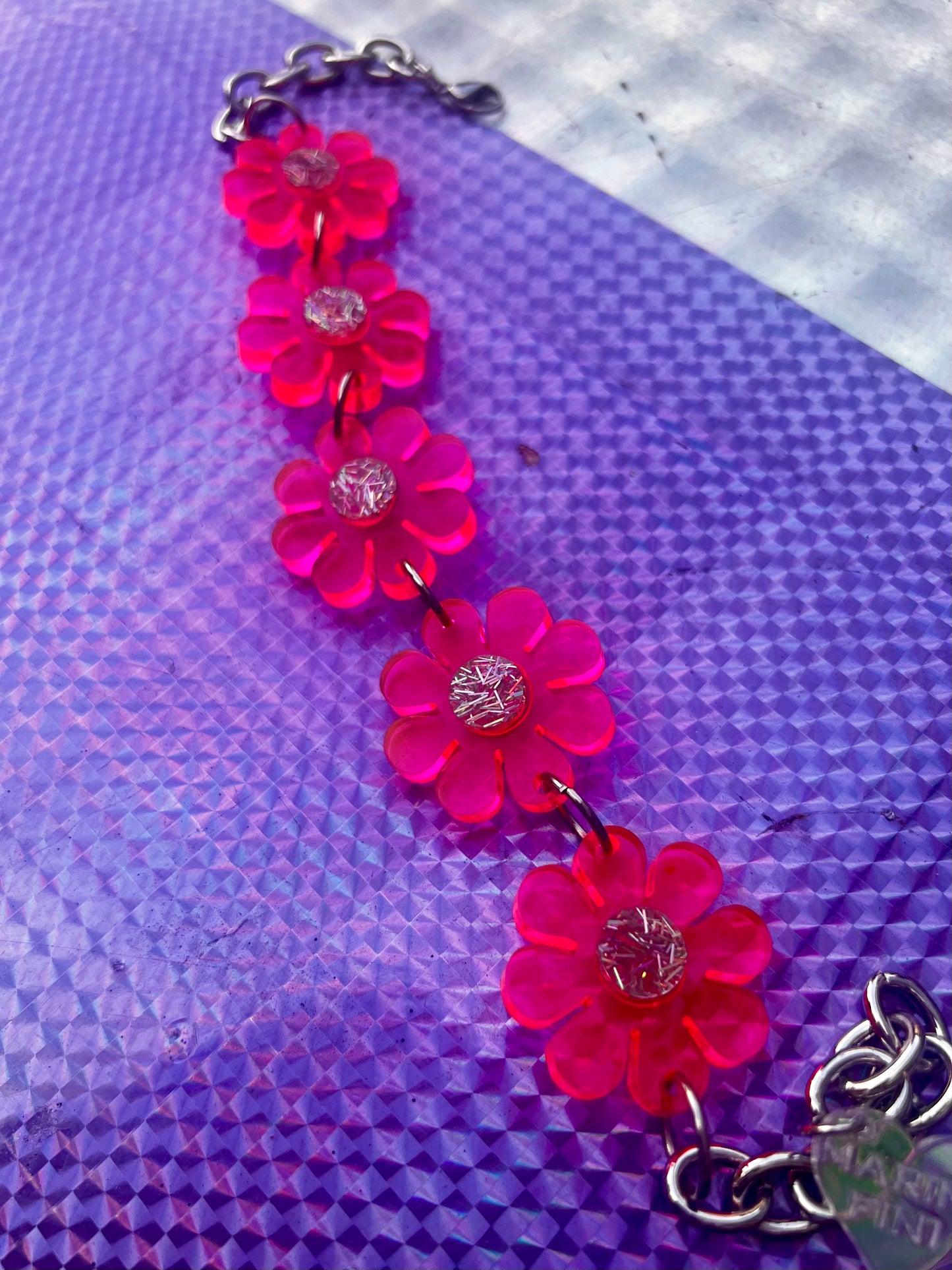 Barbie Neon Pink Flower Power Choker