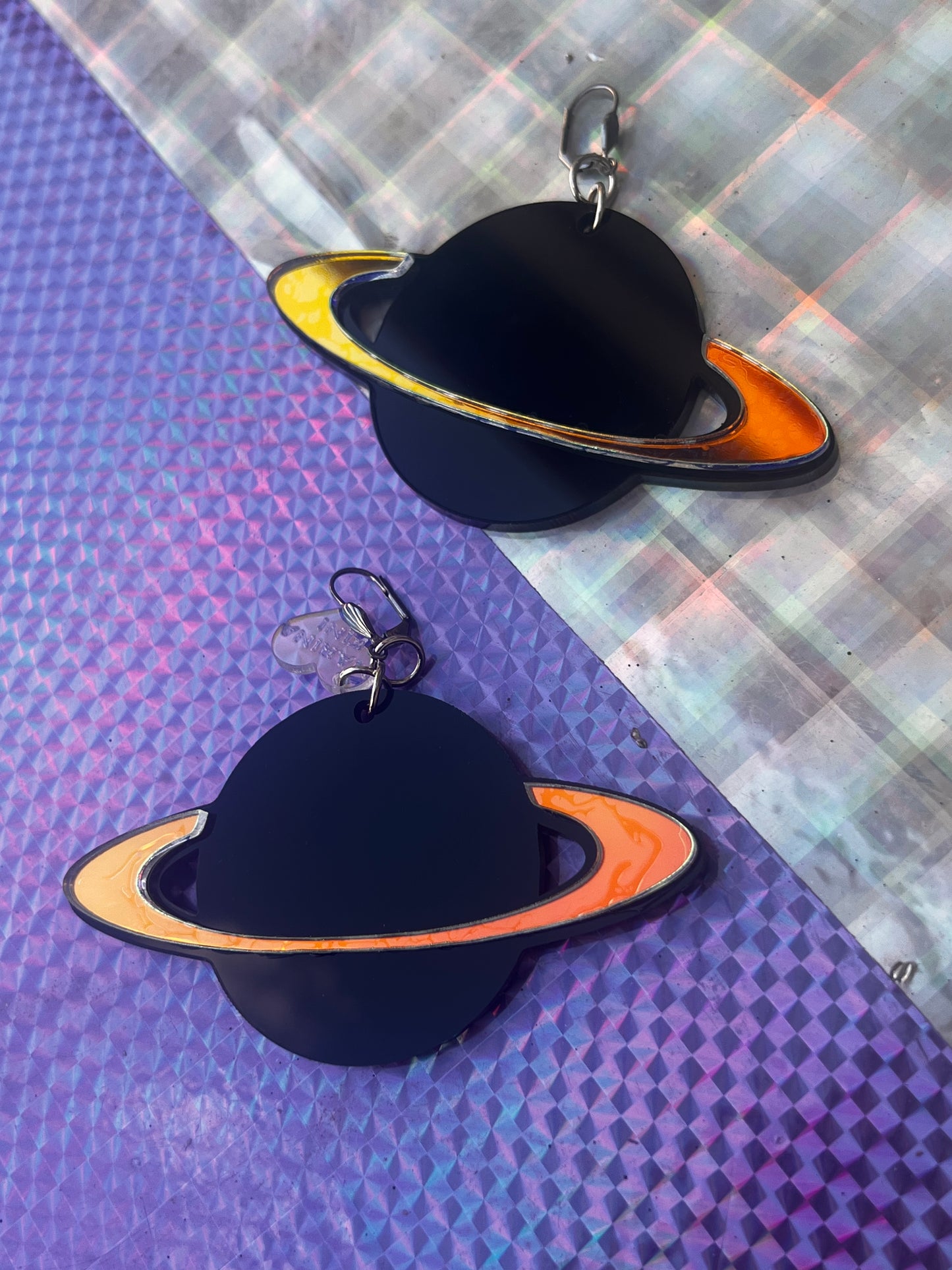 Goth club Saturn Earrings