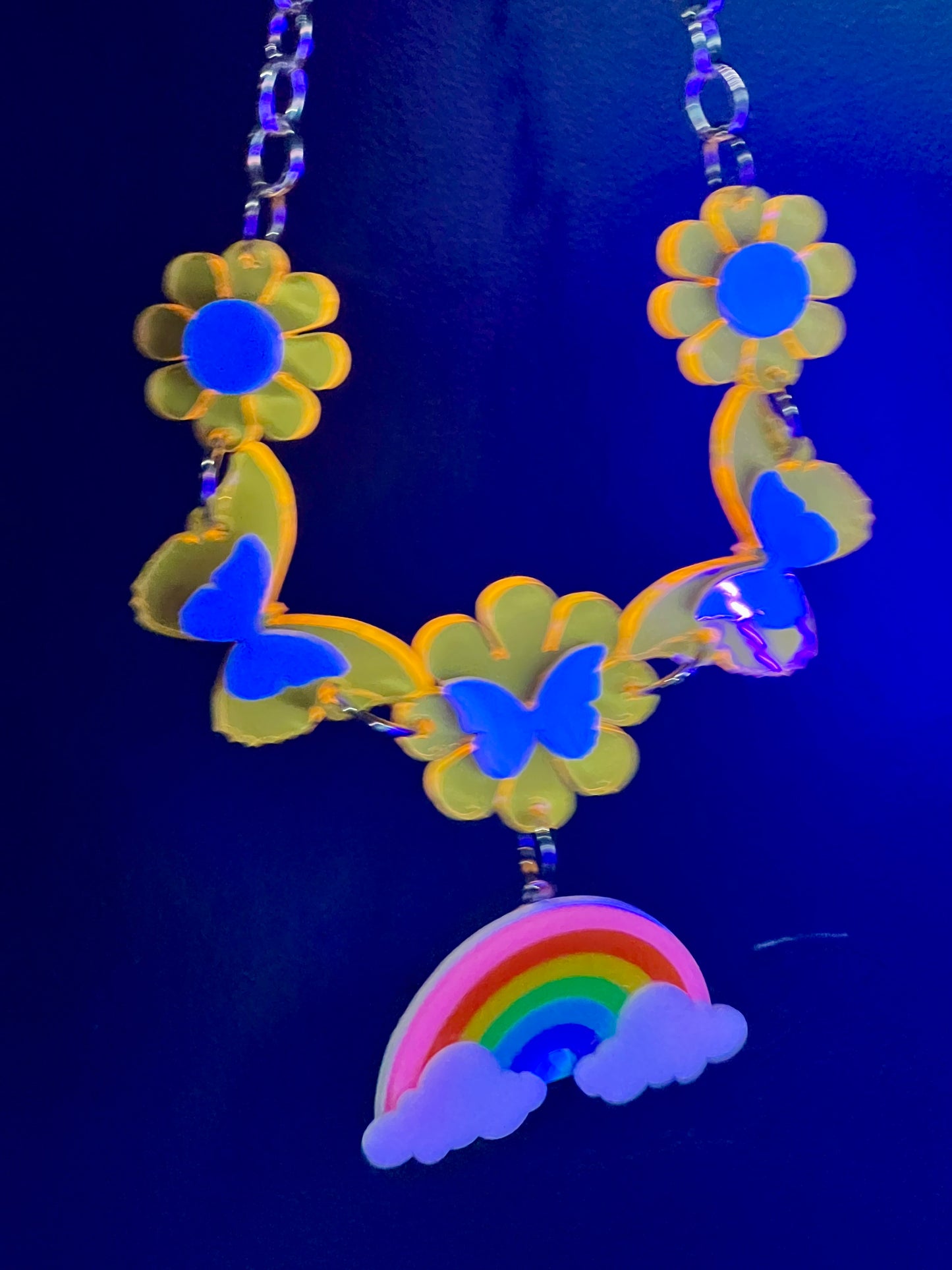 Neon Rainbow Love Drip choker