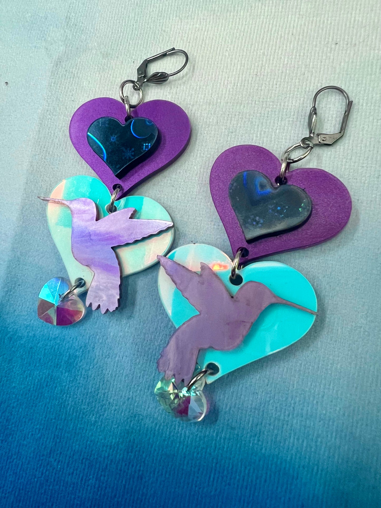 Loving Hummingbird Earrings (one of a kind) 💜