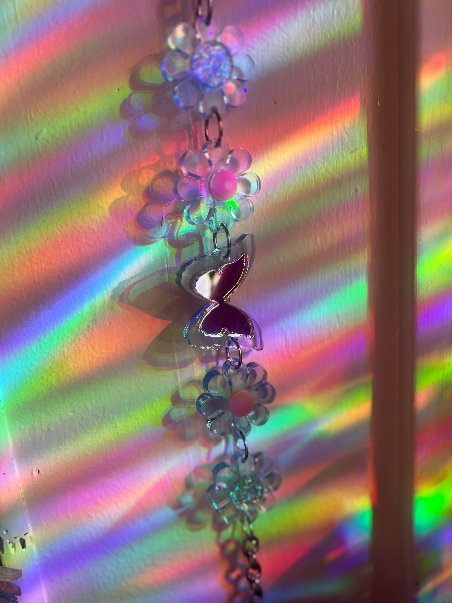 Blue dreams Butterfly multi Neon Flower Choker