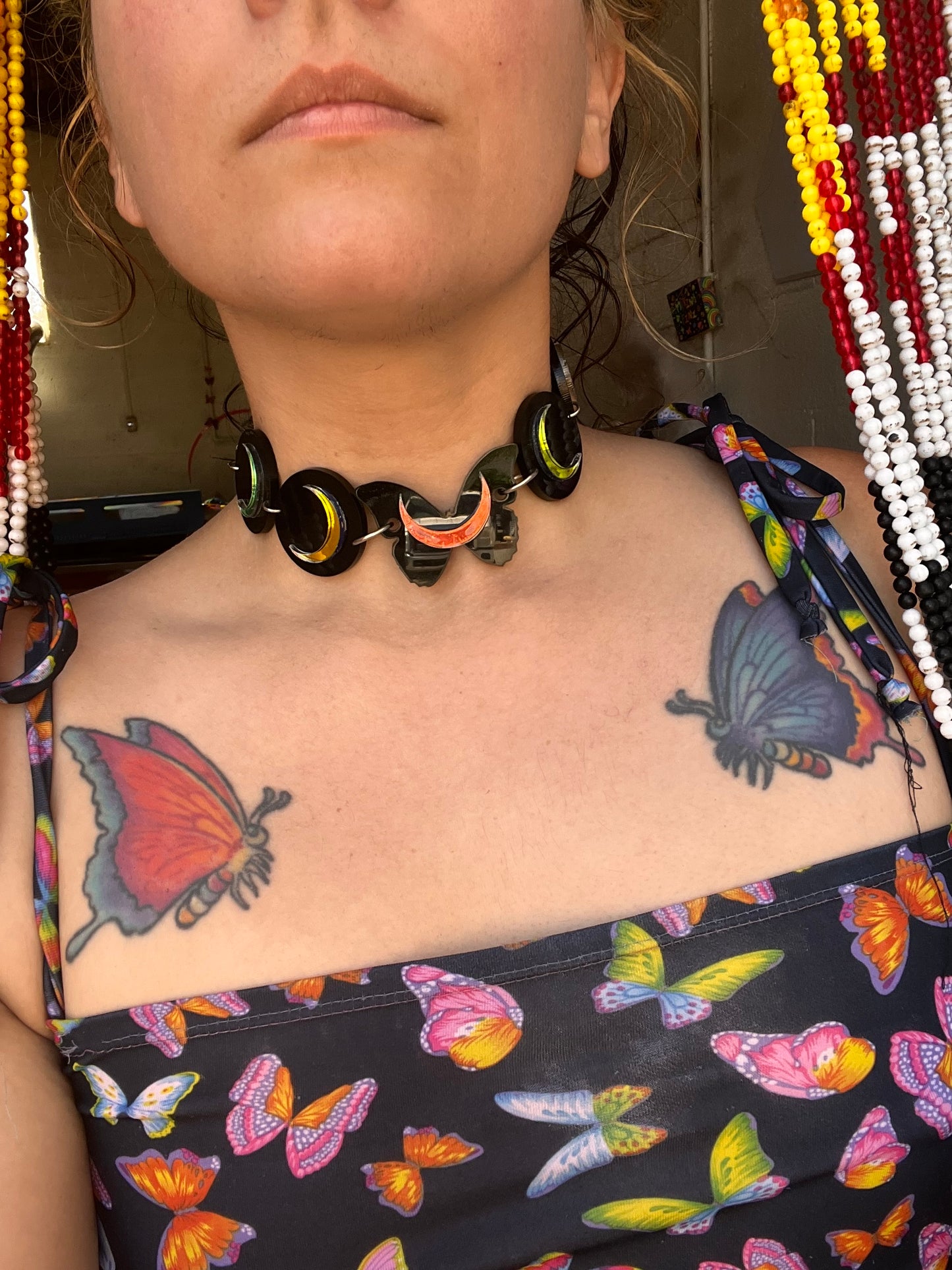 Butterfly Luna goth Choker