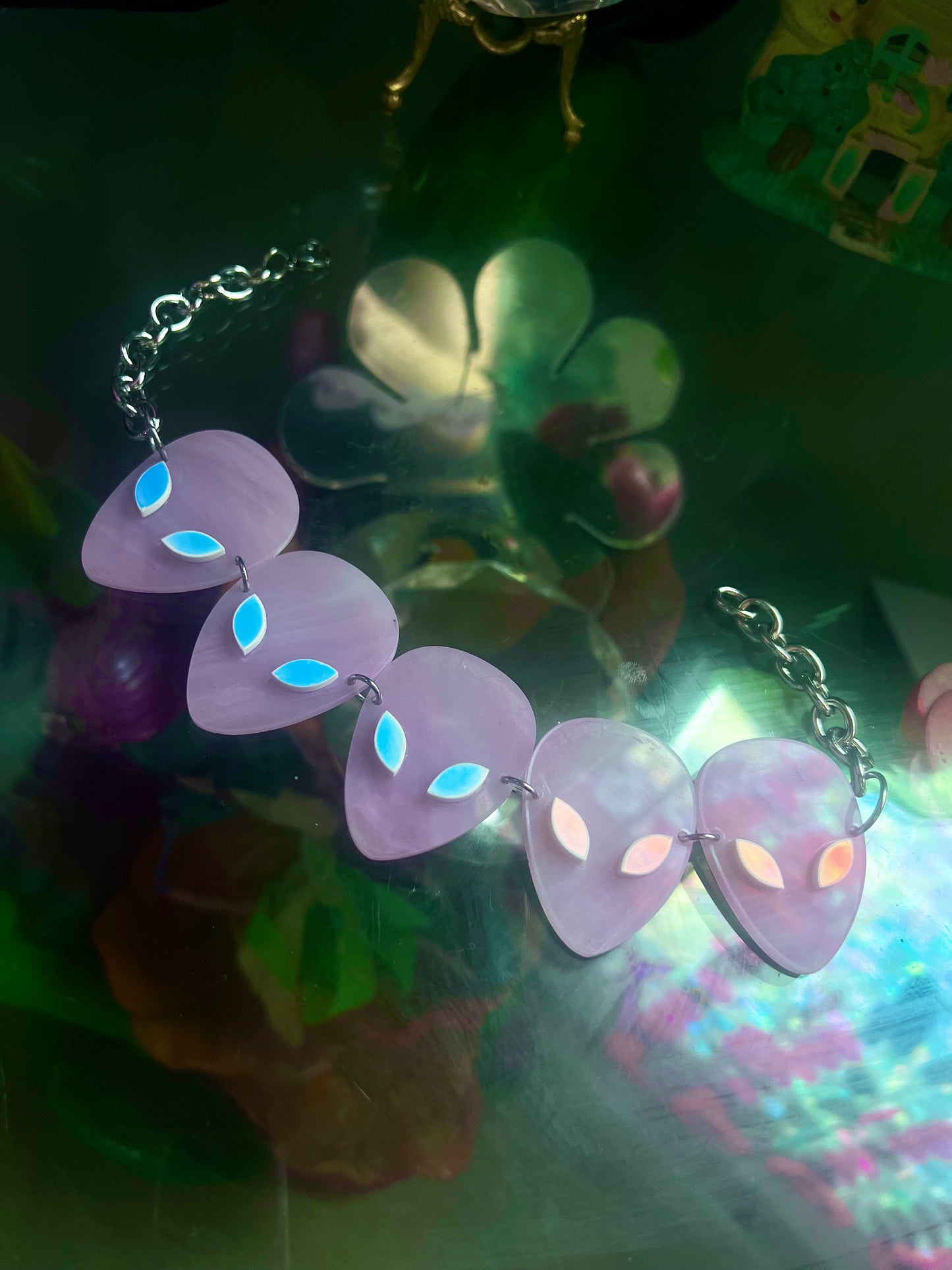 Alien goddess lavender Holographic Choker