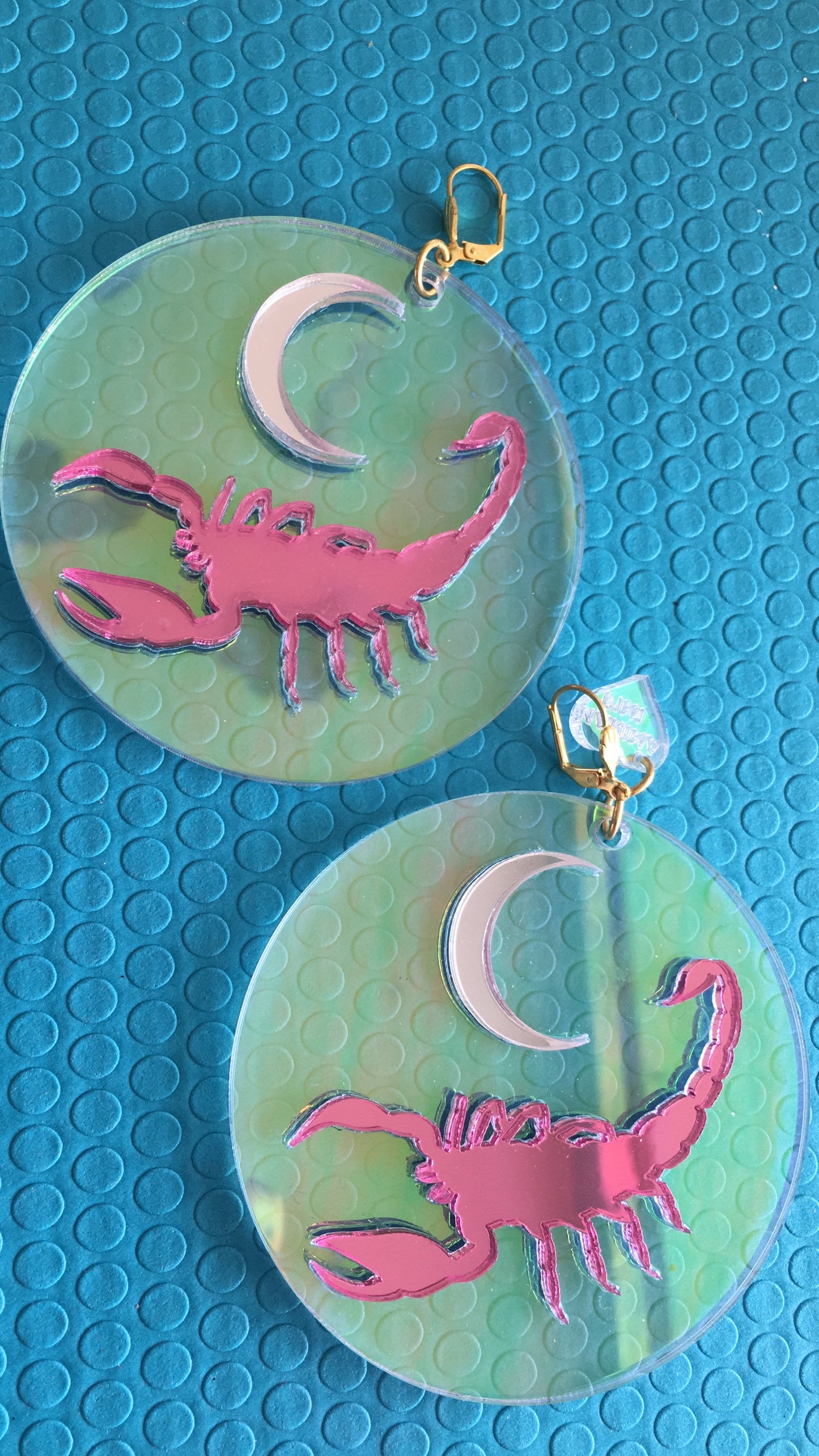 Scorpio moon earrings 💖 Rose Quartz