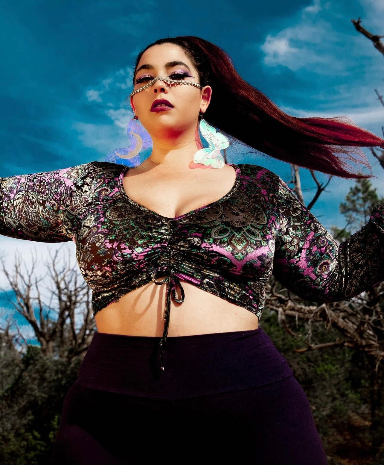 Holographic Luna Butterfly Earrings