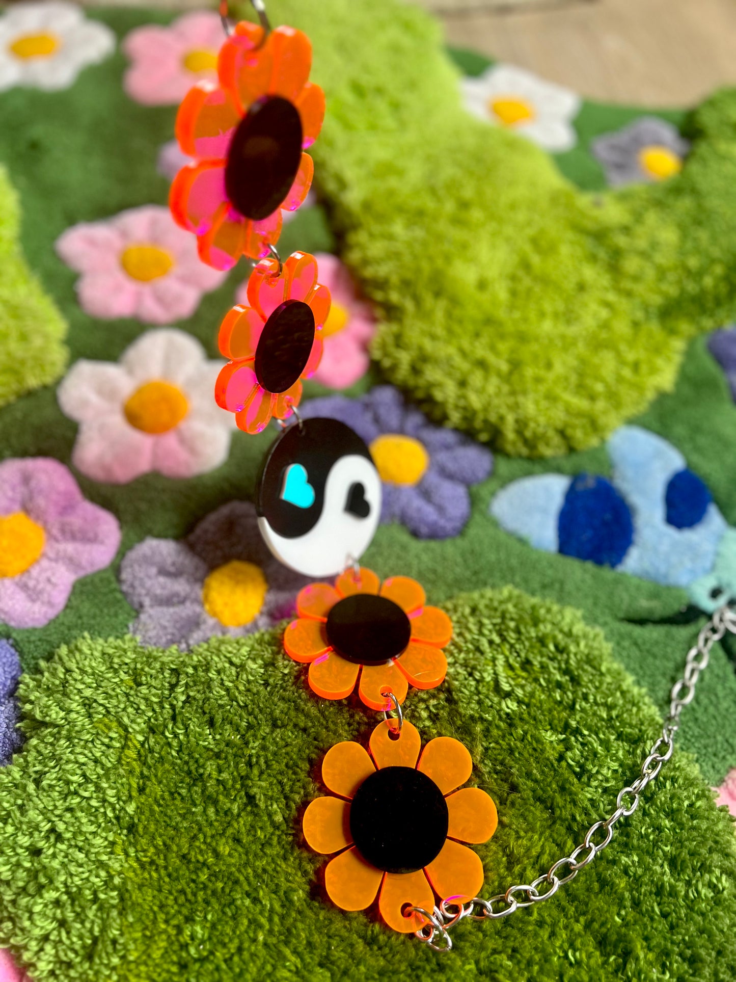 Yin Yang Neon Flower Power Belt 🌸☯️🌸