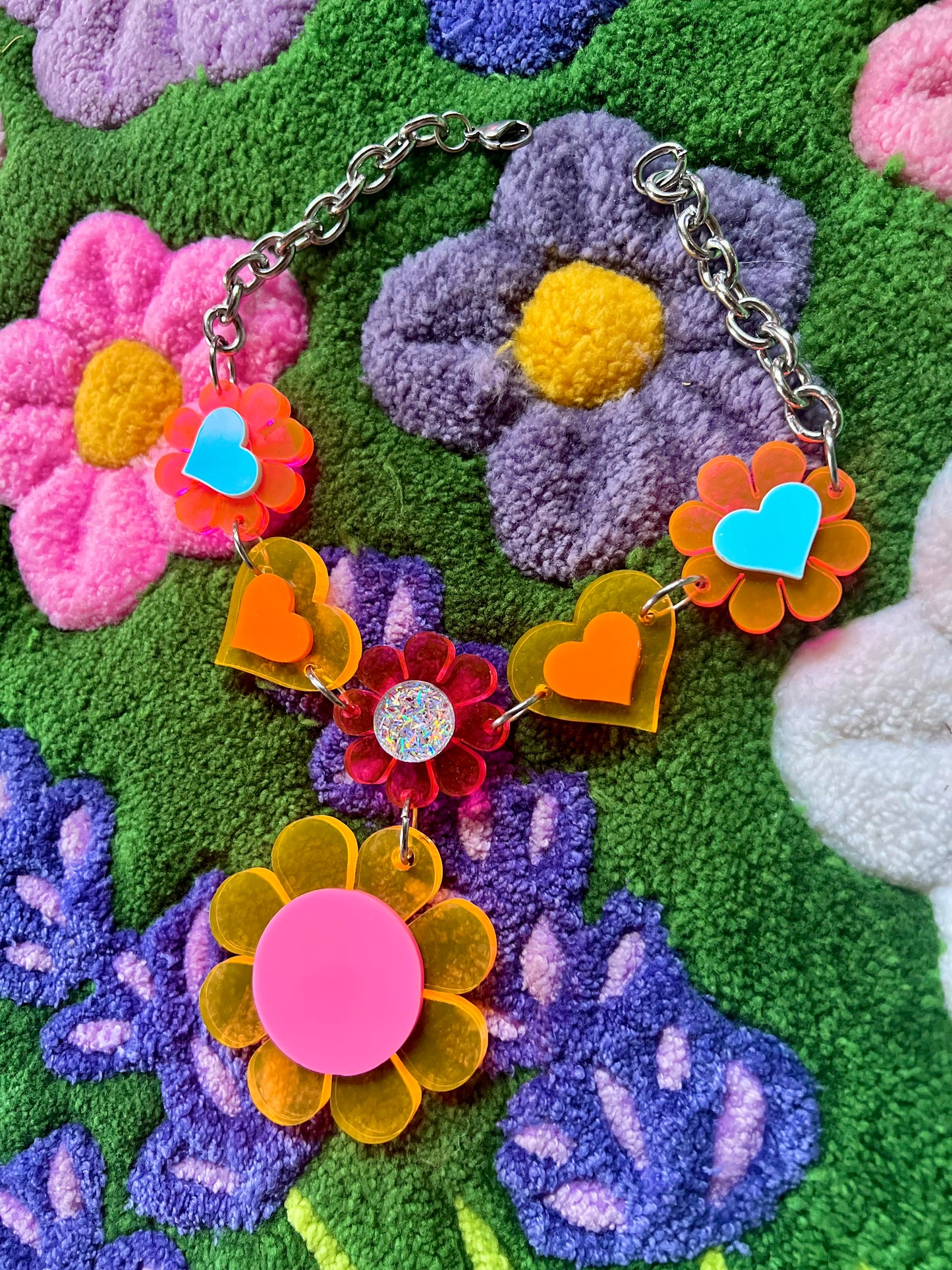 Neon Flower butterfly 🦋🌸 Love Drip choker