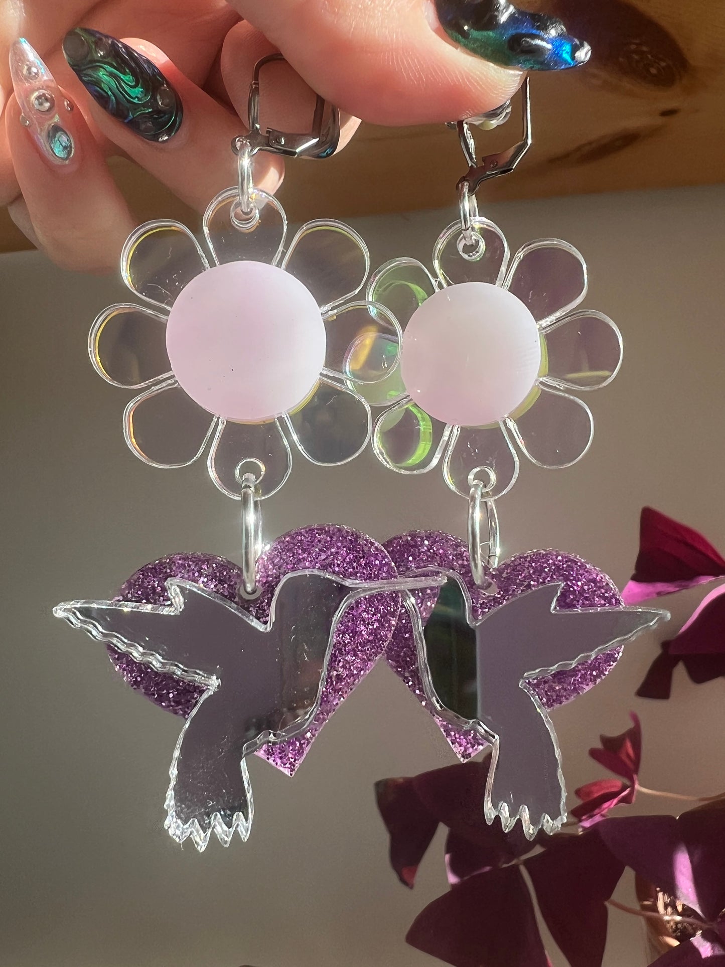 Loving Hummingbird Earrings (one of a kind) 💜