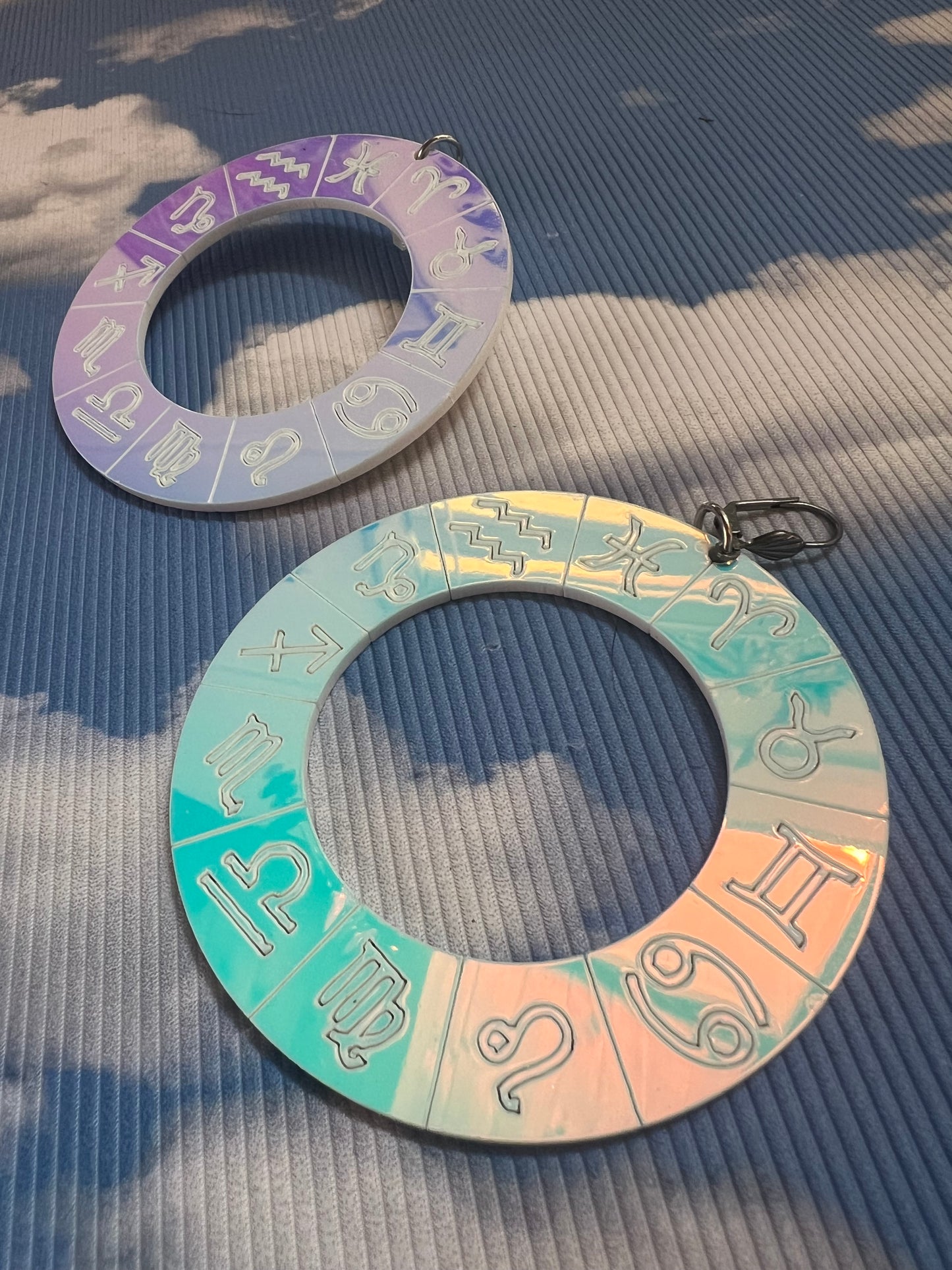 Holographic Zodiac Wheel Earrings