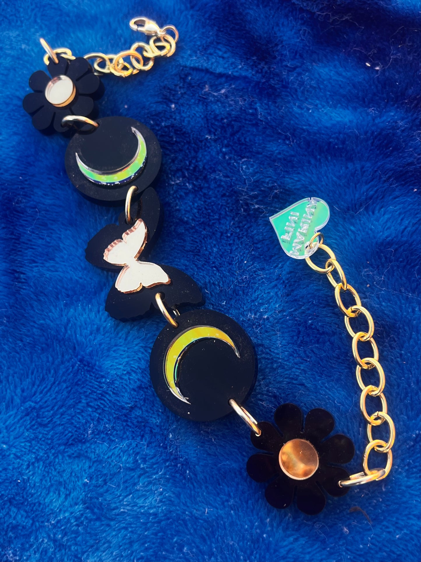 Golden luna Butterfly Flower Choker
