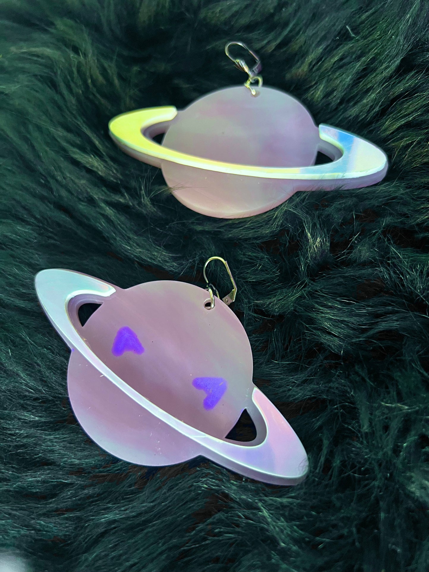 Lavender Saturn Earrings