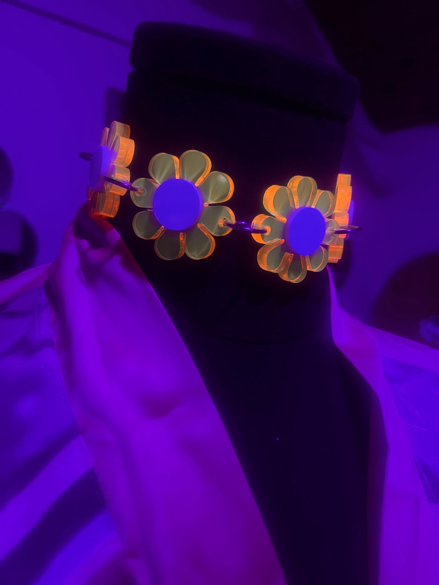 Holo Neon Orange Flower Power Choker 🌼