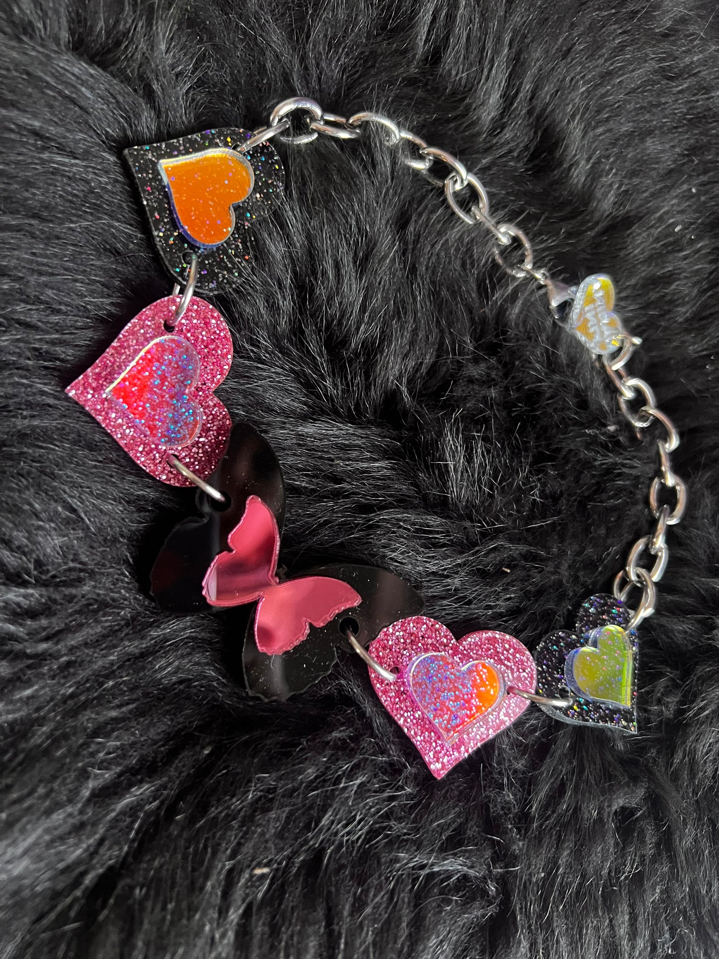 Goth Barbie butterfly 🩷🖤🦋🖤🩷love Choker