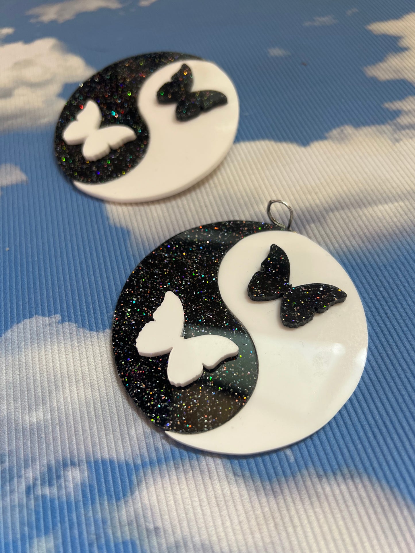 Butterfly Yin Yang Earrings ☯️🦋💜