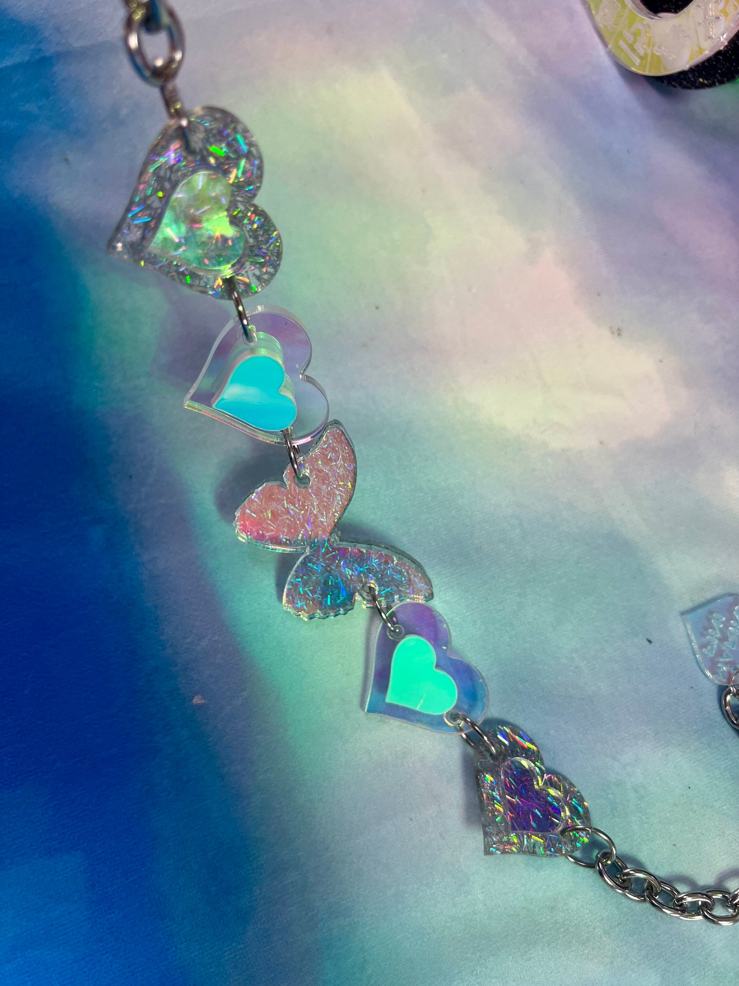 Holographic goddess Butterfly Choker 🦋🩷🪽