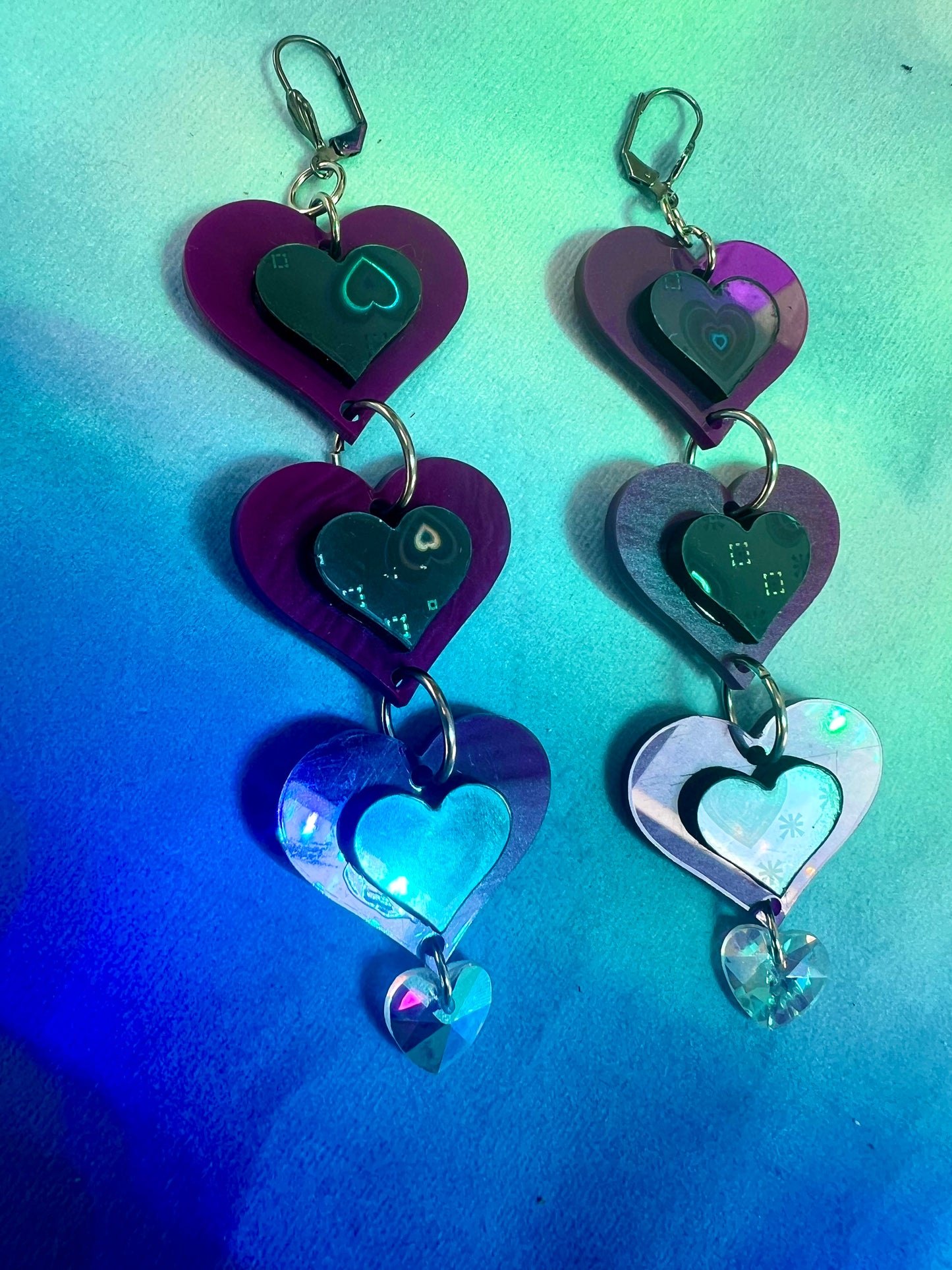 Flow into love drip Earrings (one of a kind)