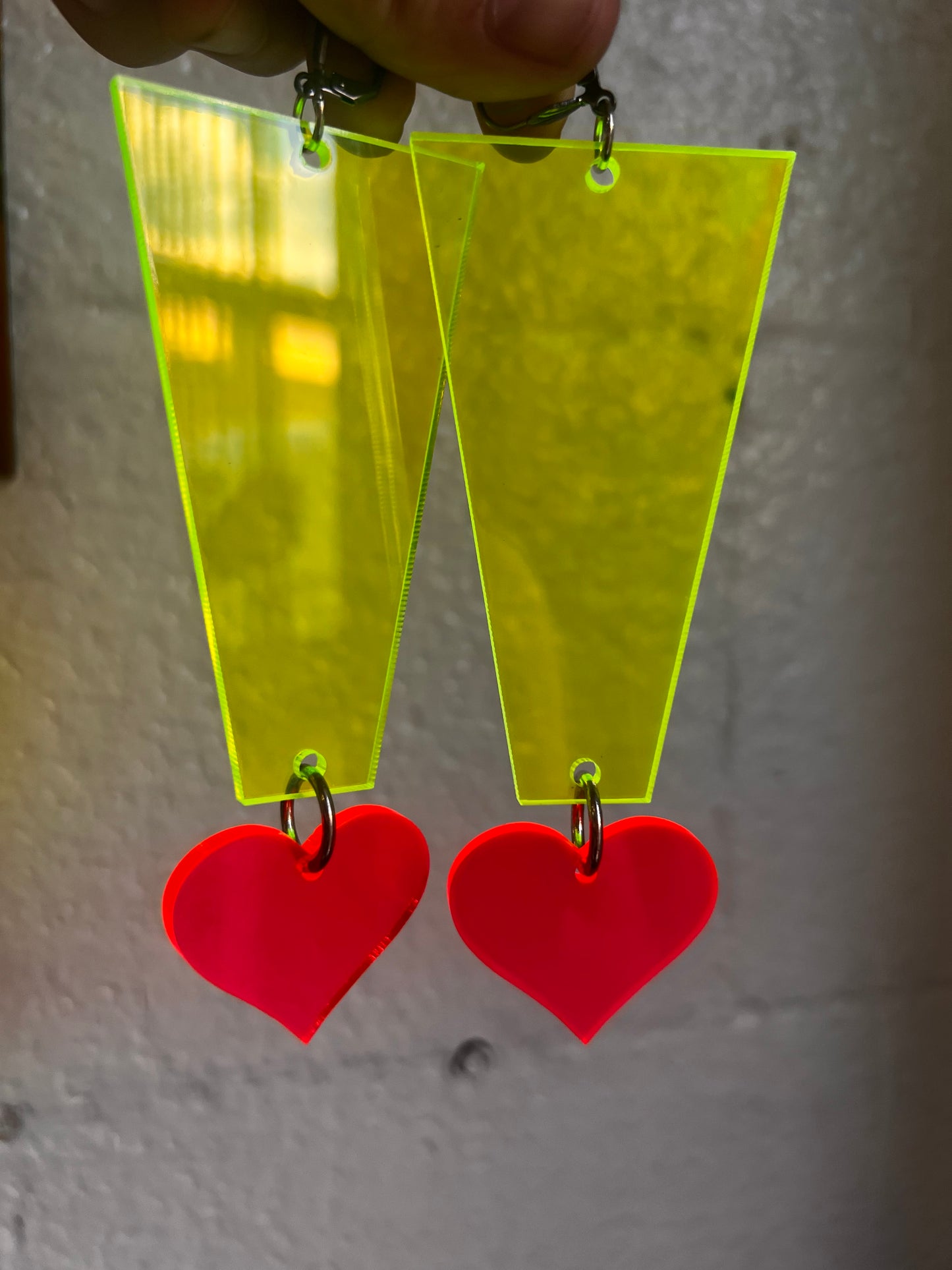!! Exclamation neon green Earrings