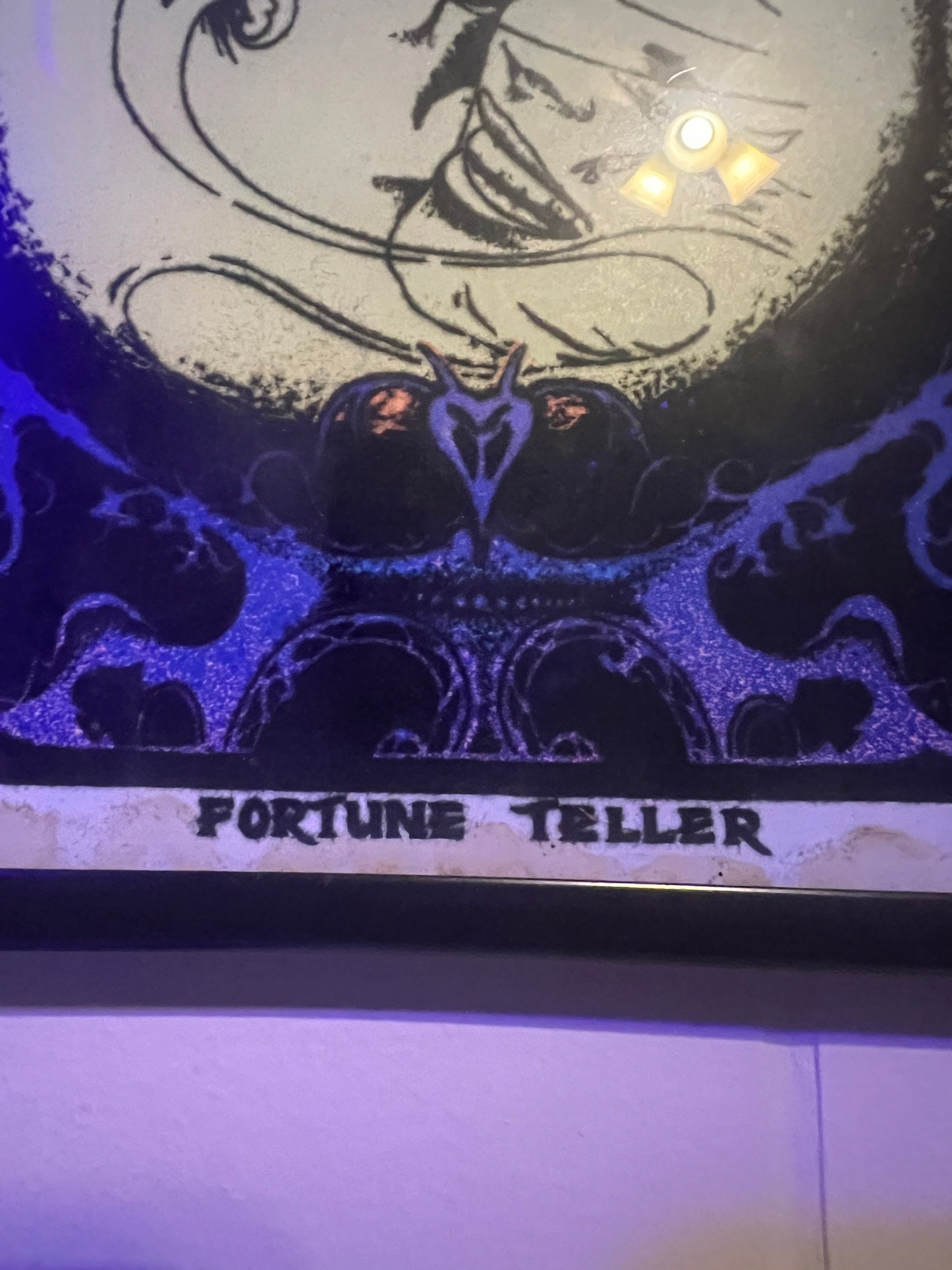 60s Vintage fortune teller black light velvet framed poster π