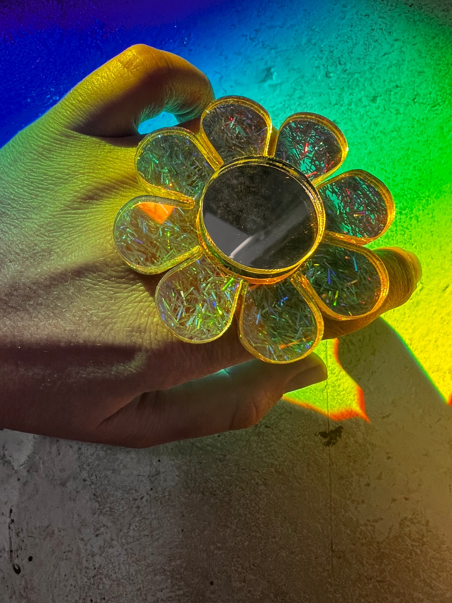 Holographic Flower Power Ring