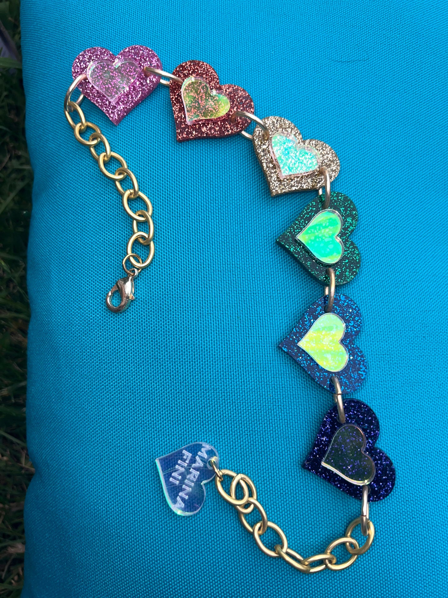 Rainbow Glitter Love Choker