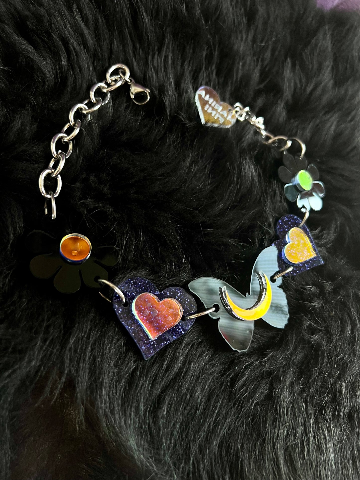 Gothic Butterfly Flower love Choker