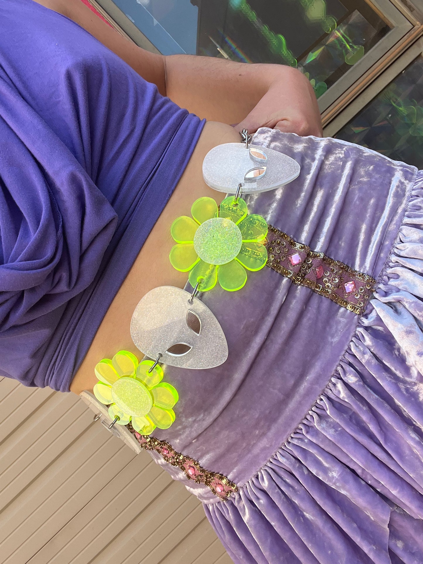 Alien Flower Power Belt uv reactive👽