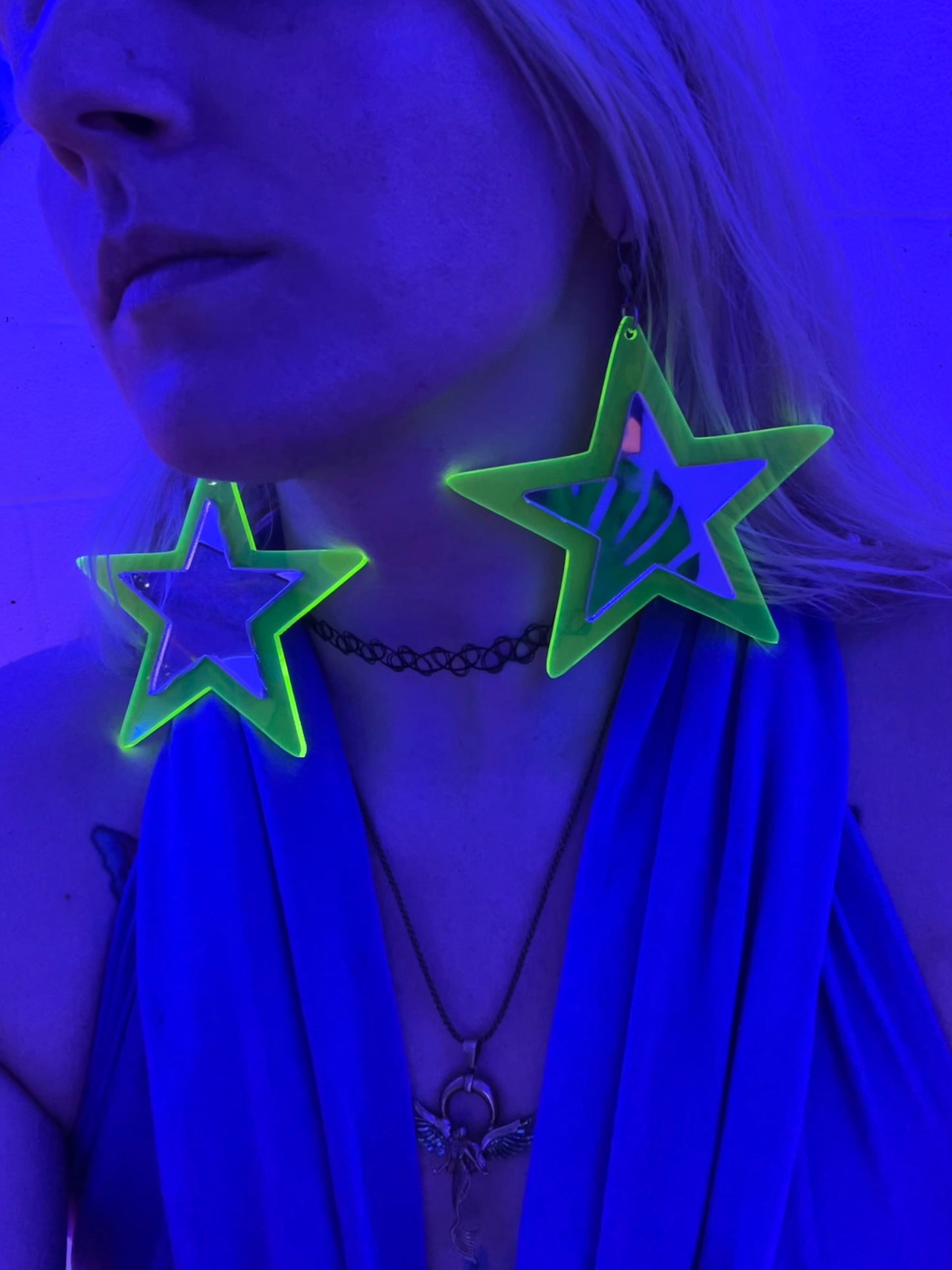 Neon star Earrings