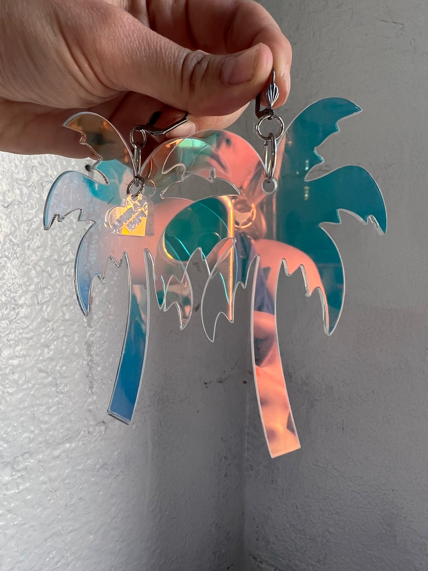 Holographic Palm Tree Earrings