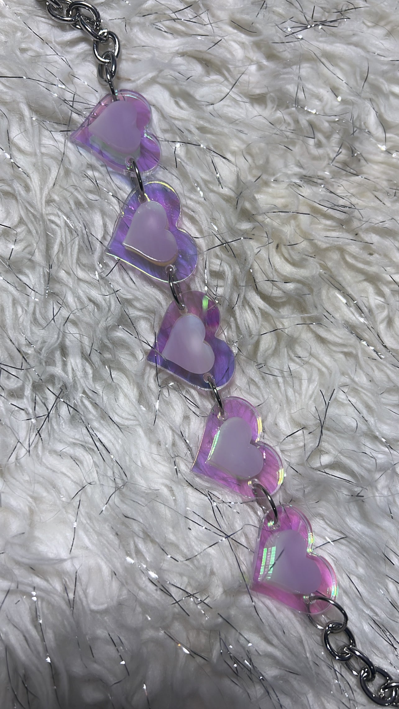 Iridescent Heart Love Choker