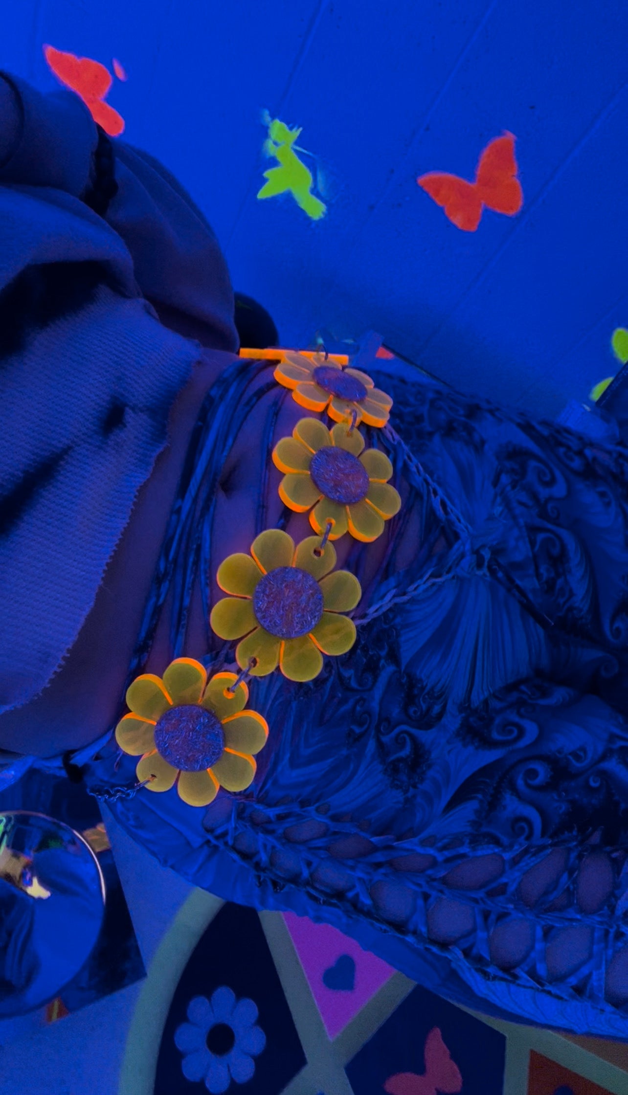 Neon Orange Flower Power Belt