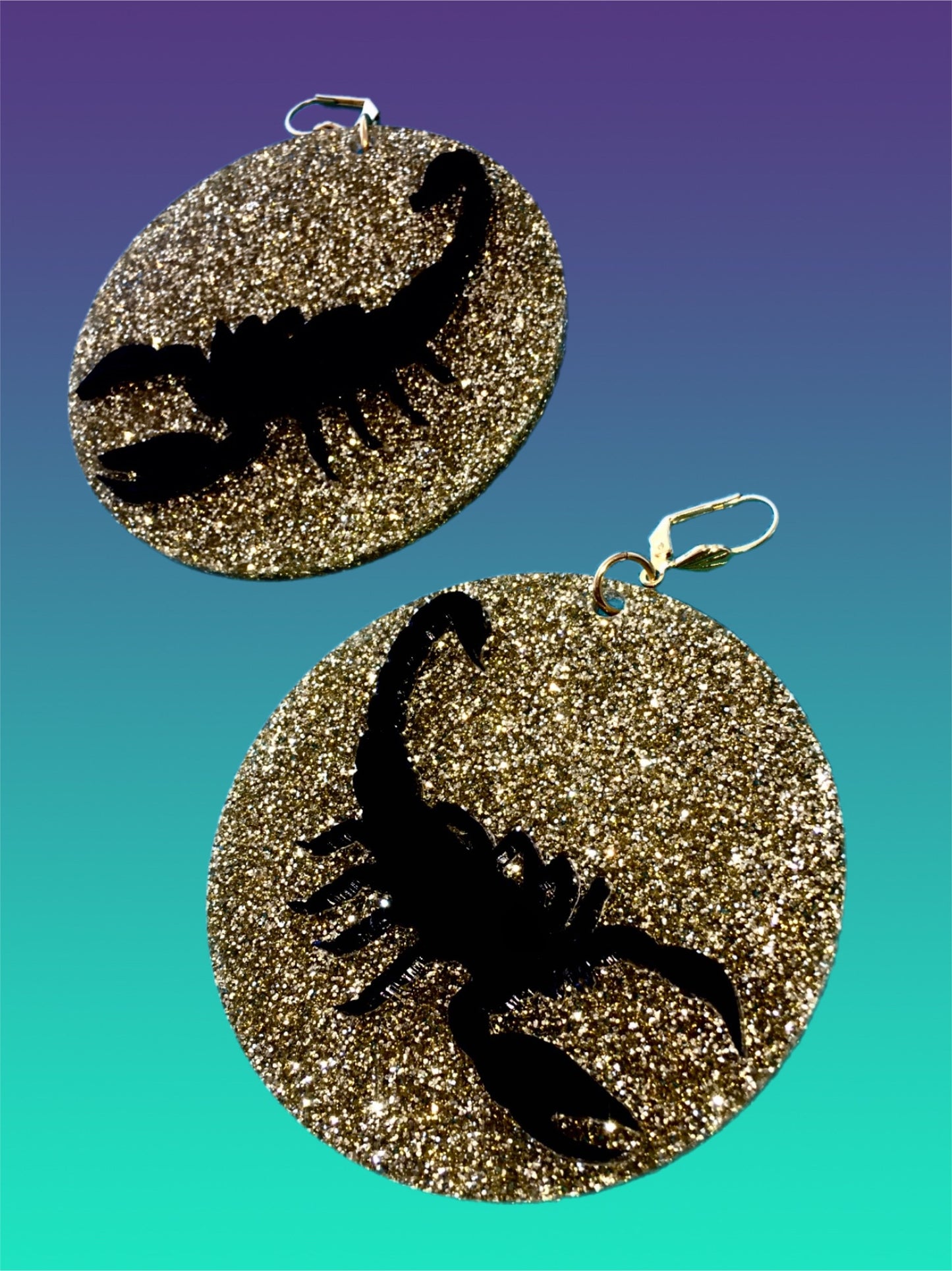 Gold Sparkle Scorpio Earrings