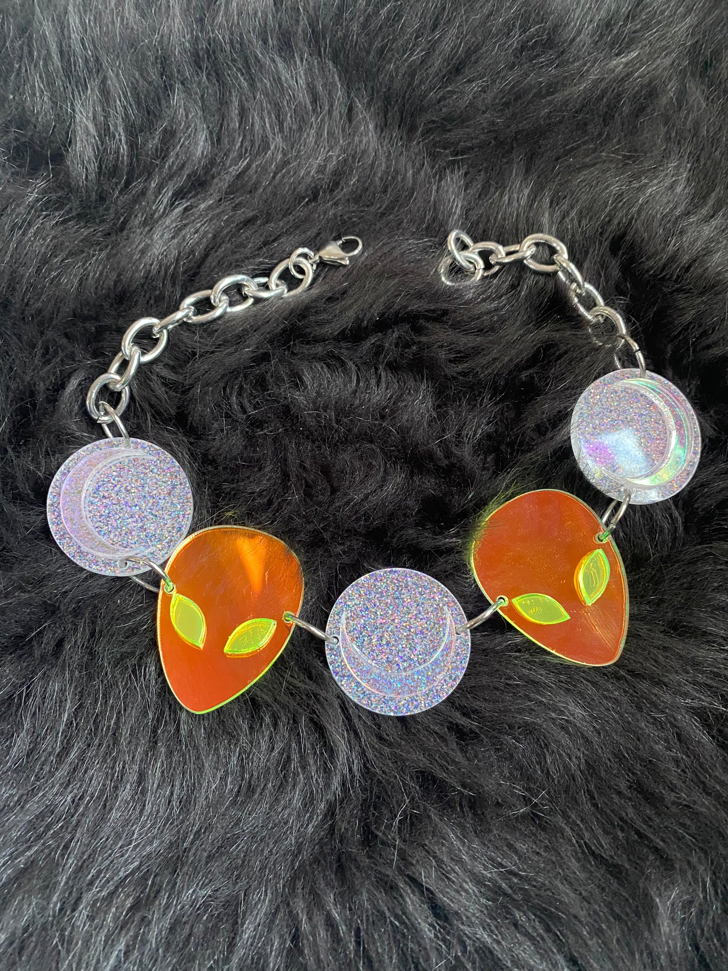 Alien Moon Holographic Choker