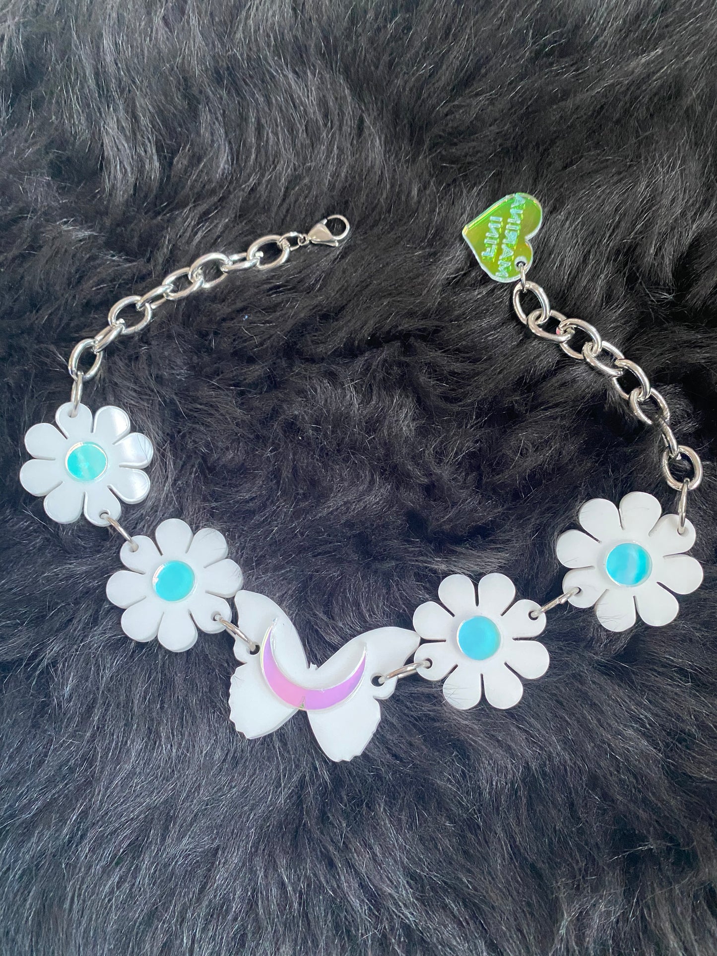 White Flower Butterfly Choker