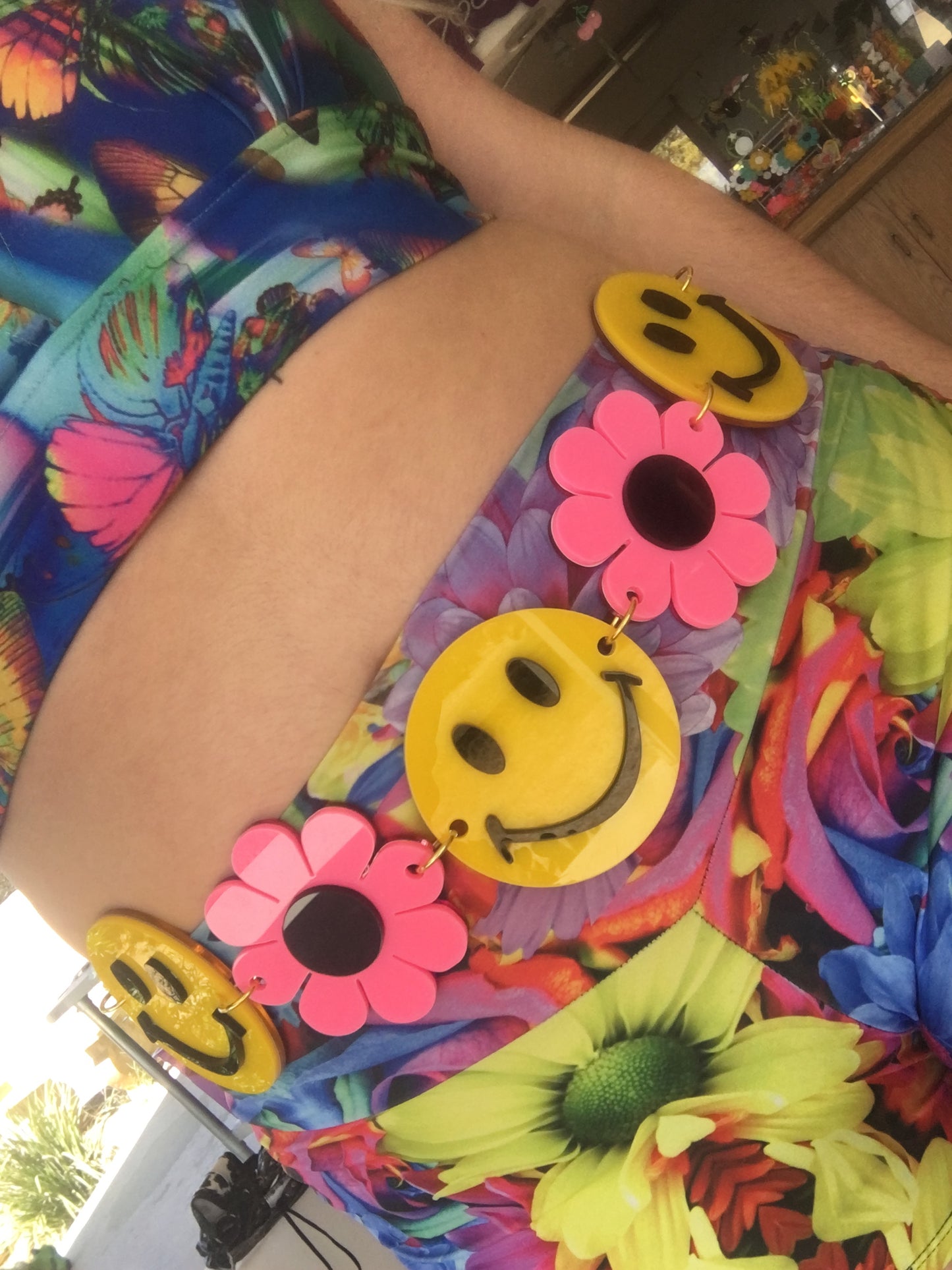 Smiley Face Flower Power Belt