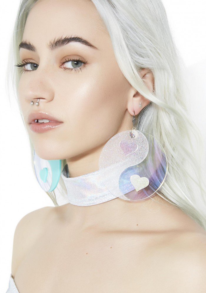 Holographic Yin-Yang Earrings