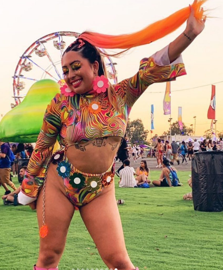 Rainbow Flower Power Rainbow Belt & Choker Set