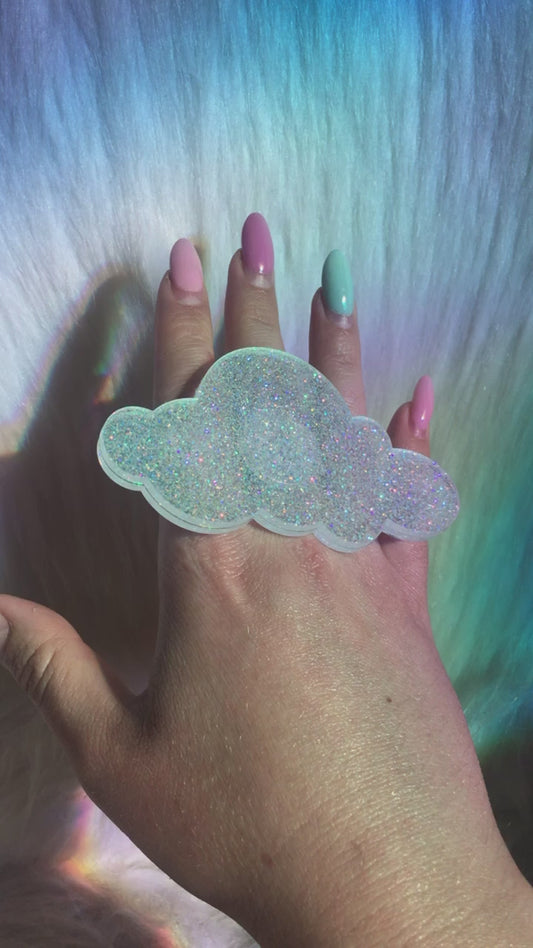 Holographic Cloud Glitter Ring