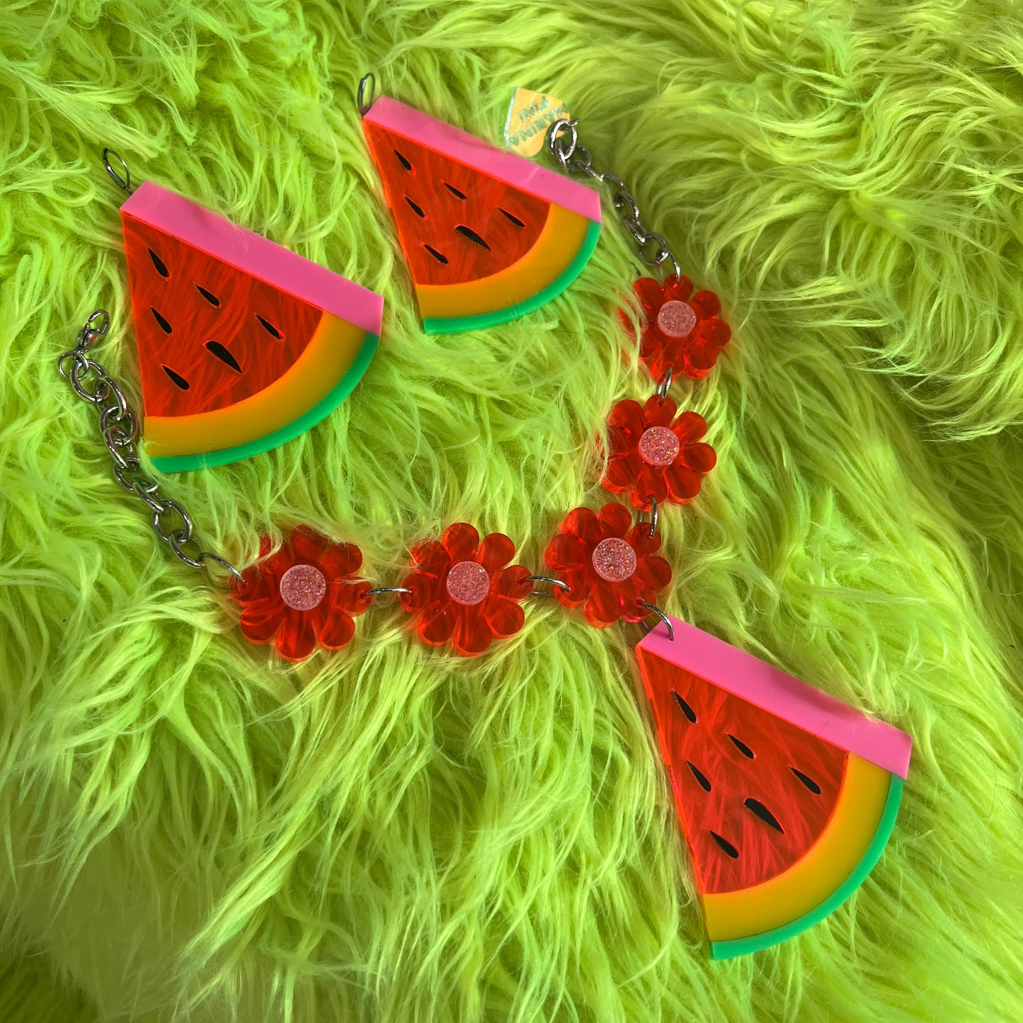 Watermelon earrings & necklace set