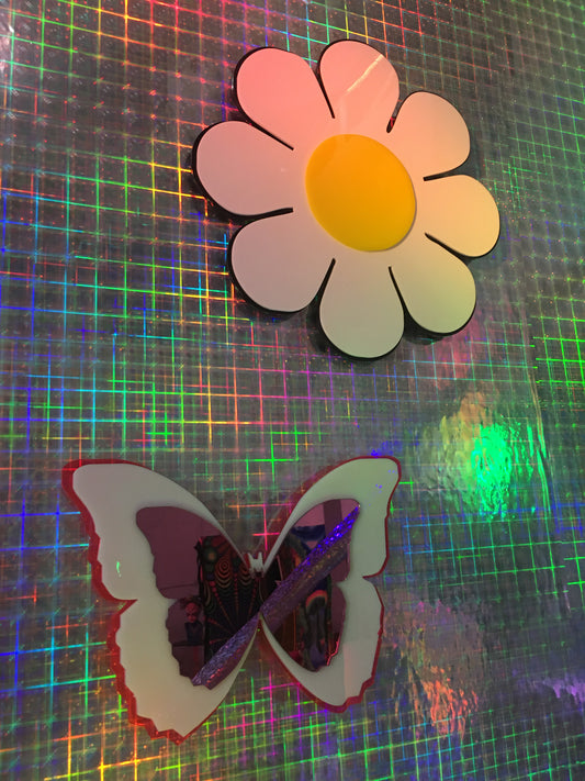 Butterfly & flower Mirror Set