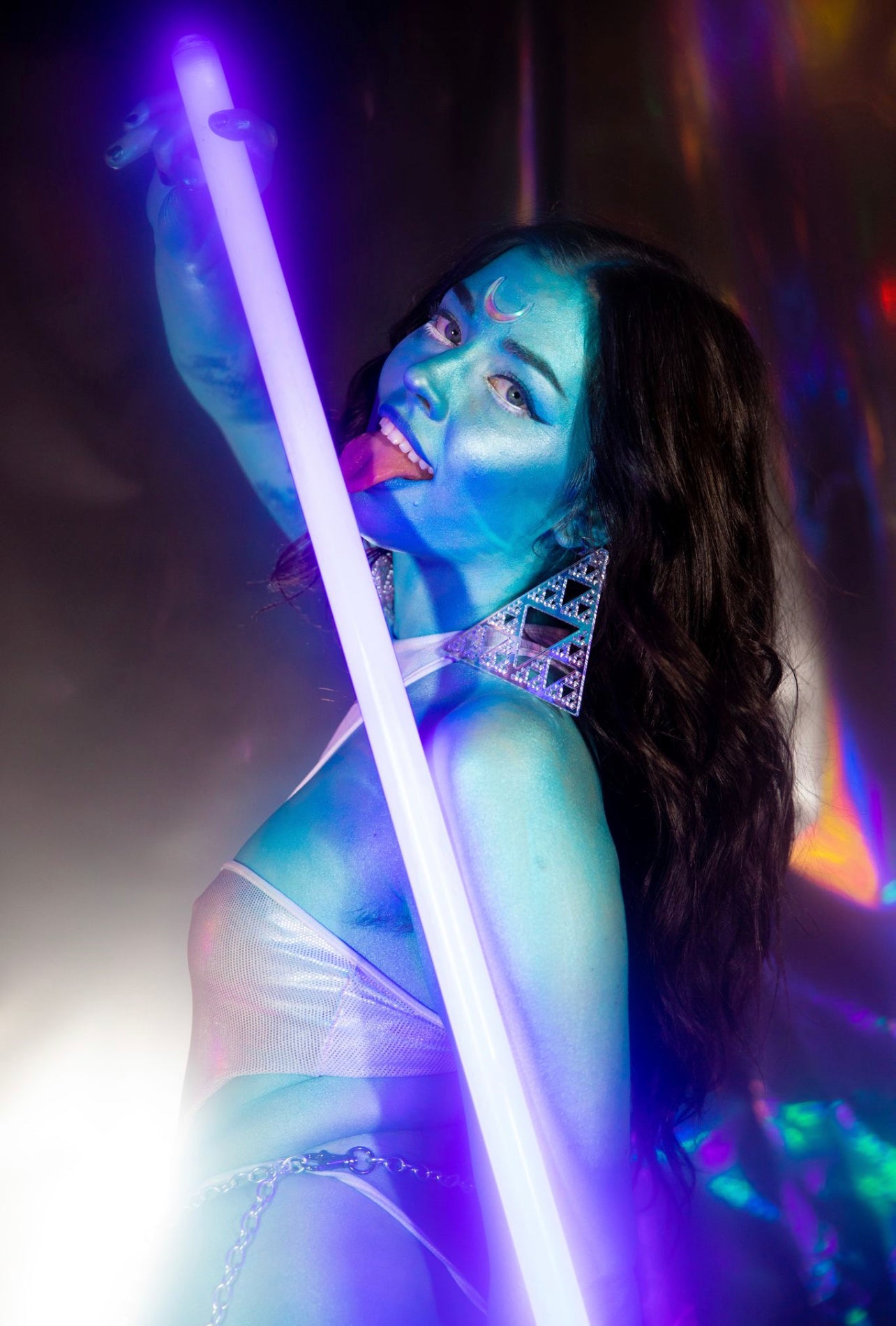 Holographic Sierpinski fractal Earrings