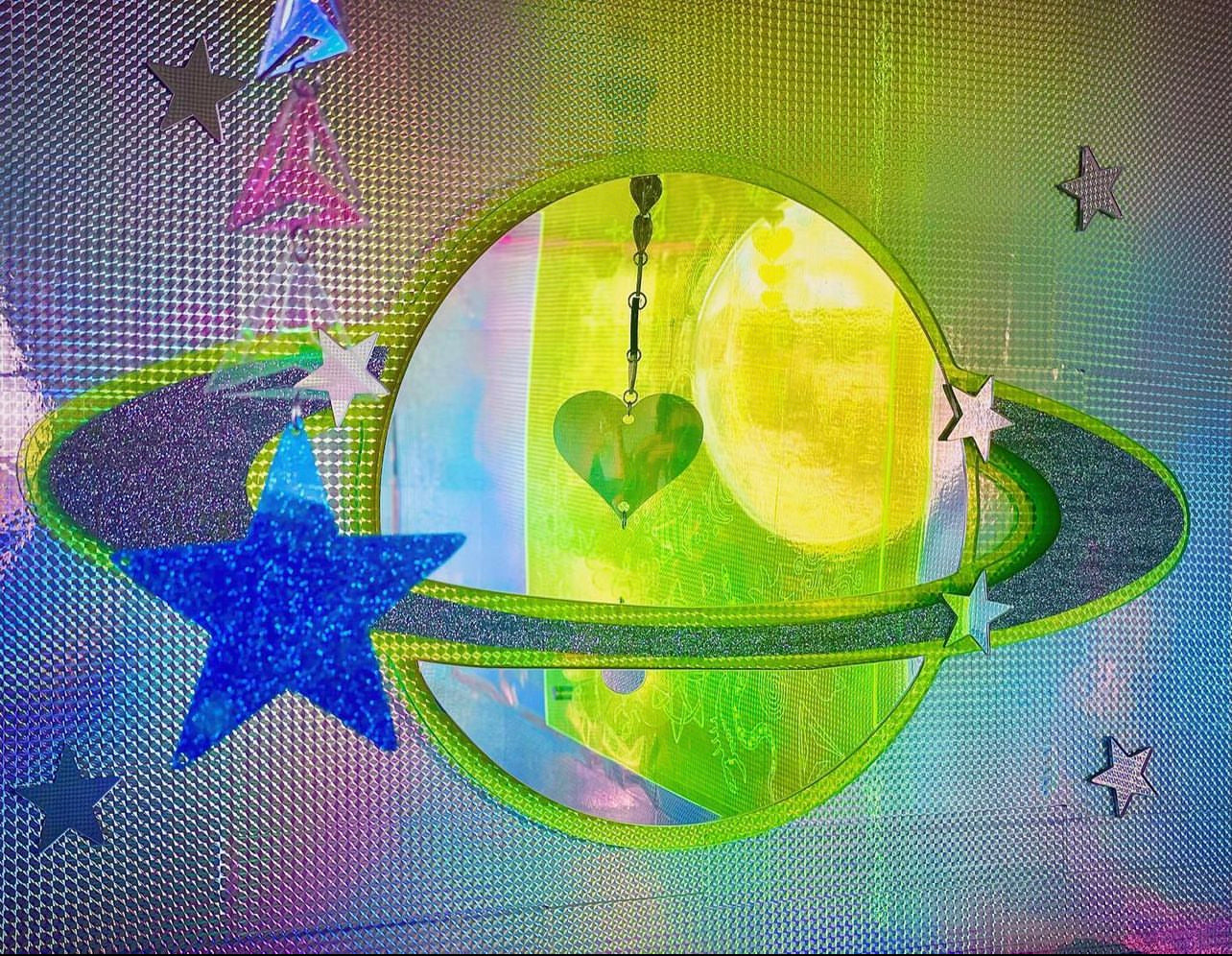 Saturn neon mirror