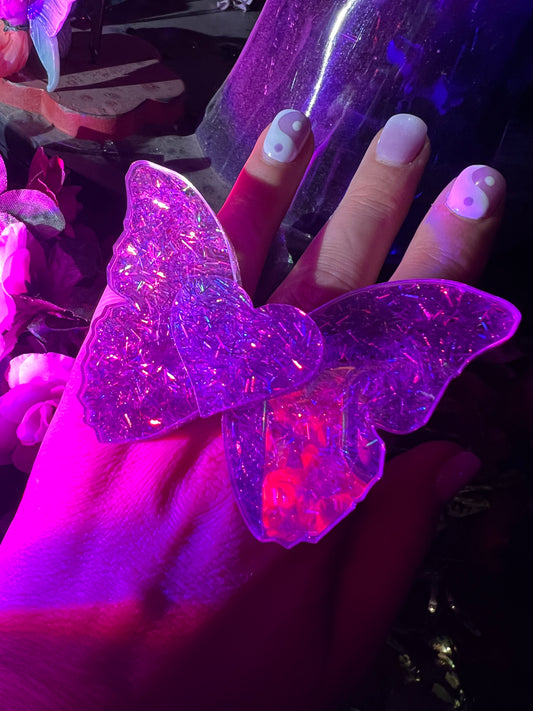 Holographic love Butterfly Ring