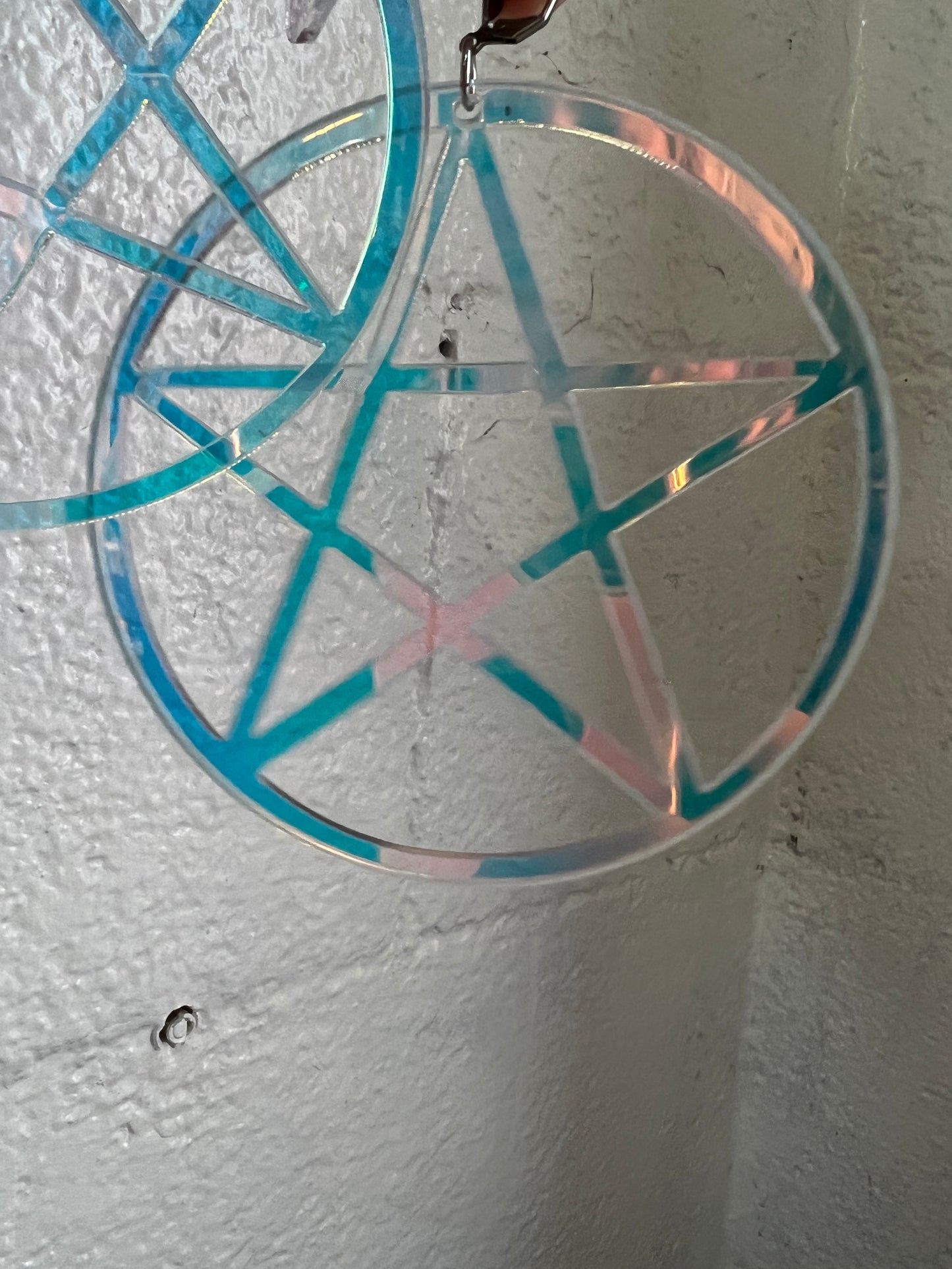 Holographic pentacle Earrings