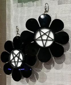 Flower Power Pentacle Earrings