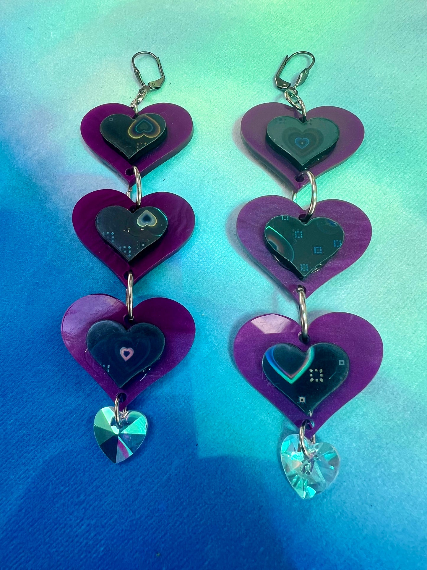 Flow into love drip Earrings (one of a kind)