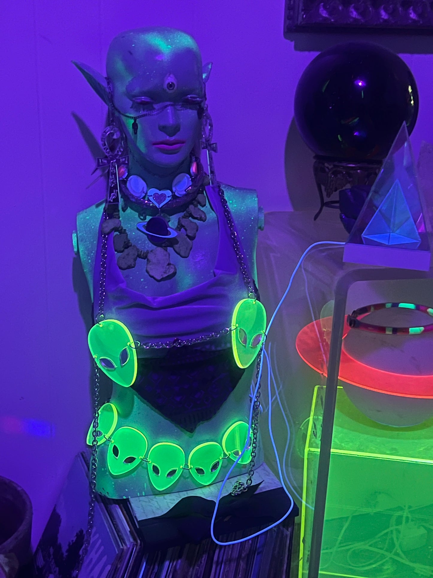 Neon Green Alien Bra & belt set 👽🛸💚 (made to order) 👽