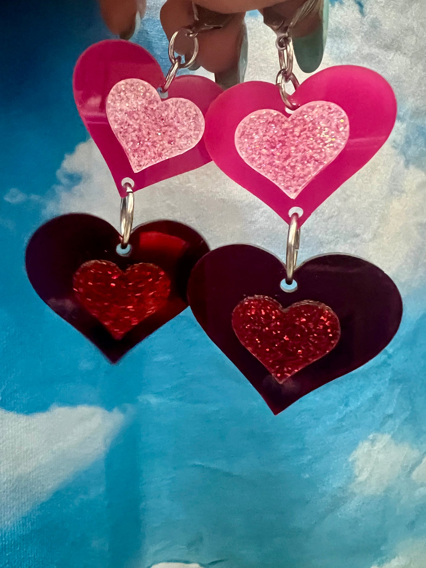 Flow into love drip Earrings (one of a kind)