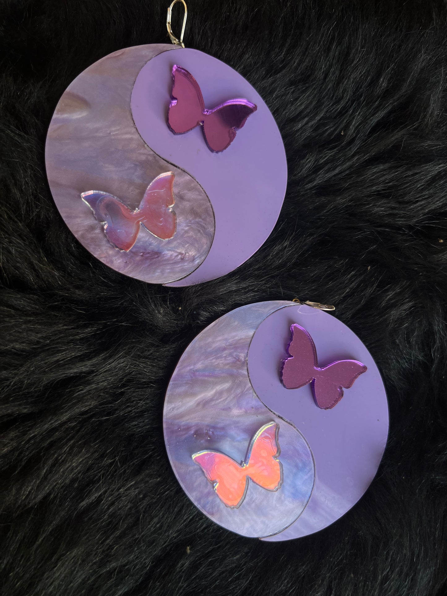 Butterfly Yin Yang Earrings ☯️🦋💜