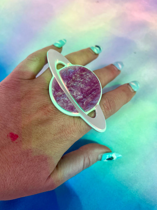 Saturn holographic purple Ring