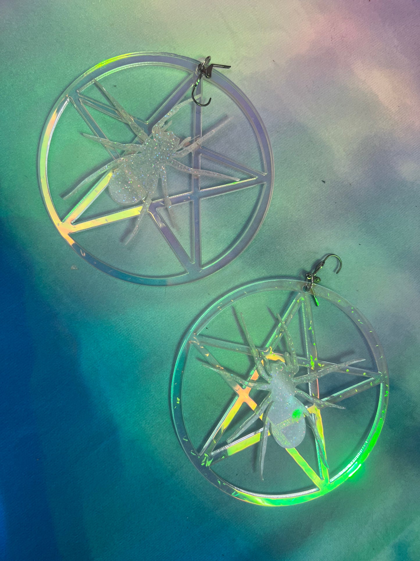 Spider Pentacle Luna Earrings